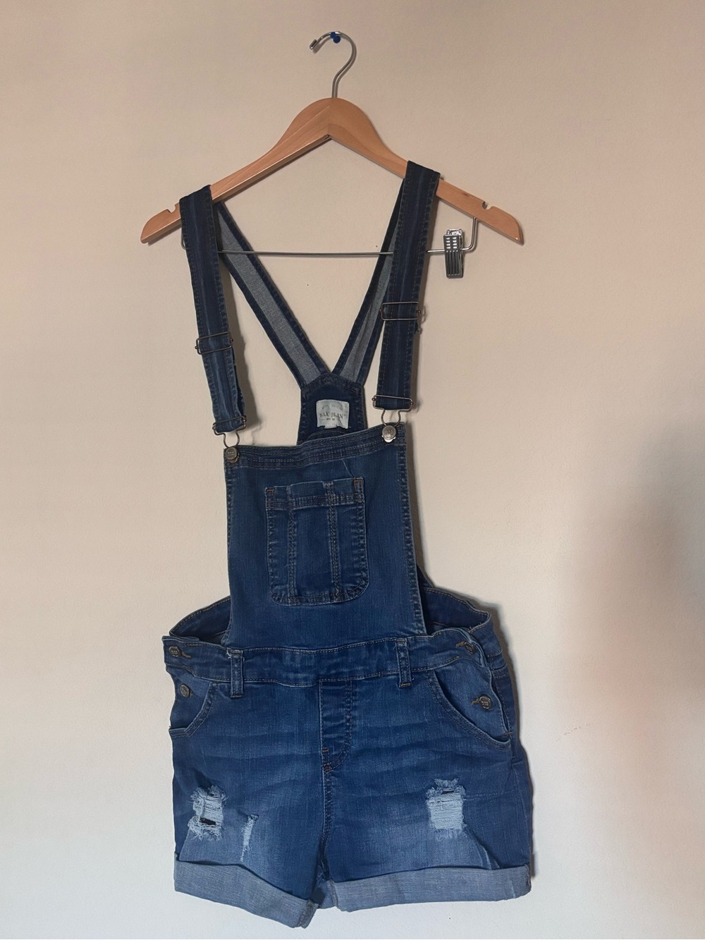 Wax Jean Dark Blue Short Denim Overalls